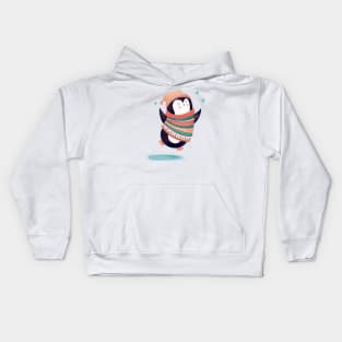 Penguin in Christmas sweater Kids Hoodie